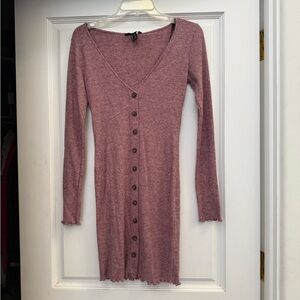 Elegant Pink Button-Down Dress from Forever21